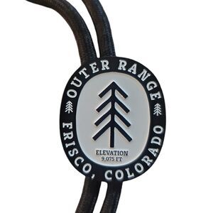 Outer Range Bolo Tie Beer Brewery Frisco Colorado Rockies Mountains Black NEW